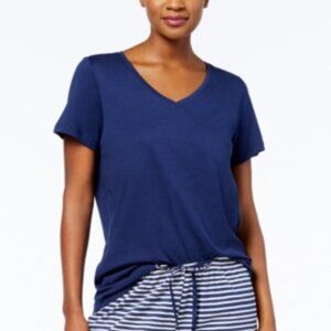 Hue Sleepwear Women S V-Neck Short Sleeve Solid Sleep Tee  Medieval  Small